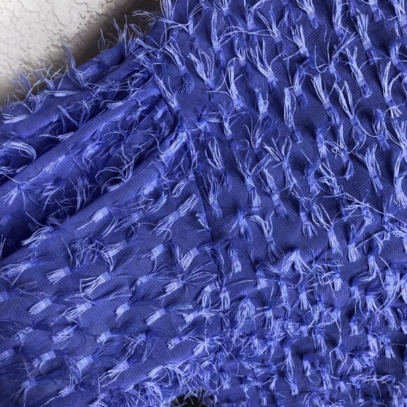 ASOS Design purple blue fringe feather sheer button down top size US 14 - Picture 8 of 14